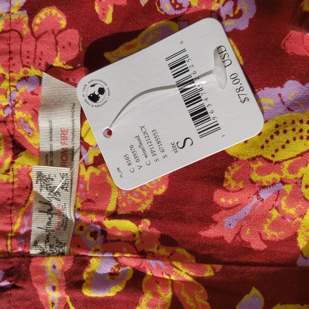 Free People Summer of Love Convertible Bandeau Wine Floral Small NWT - Picture 5 of 11